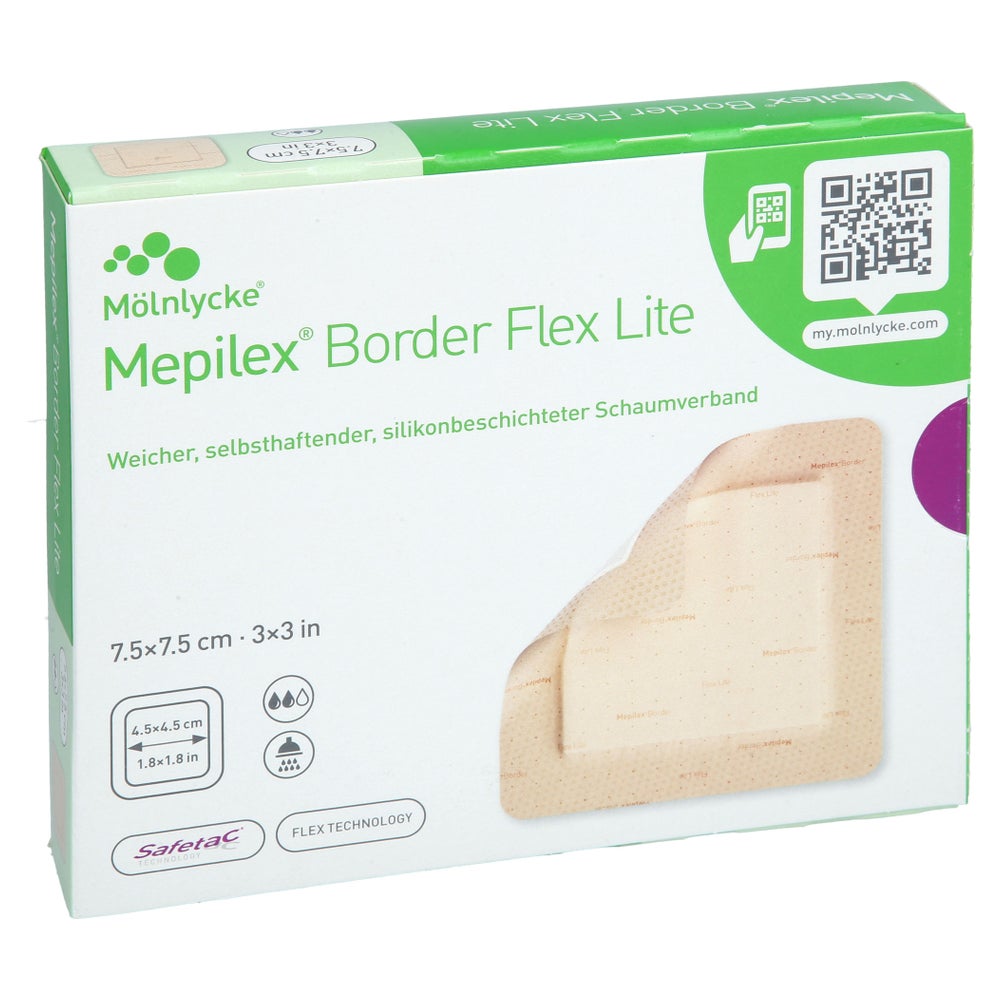 Mepilex Border Flex Lite Schaumverband 7,5x7,5 Cm 5 St