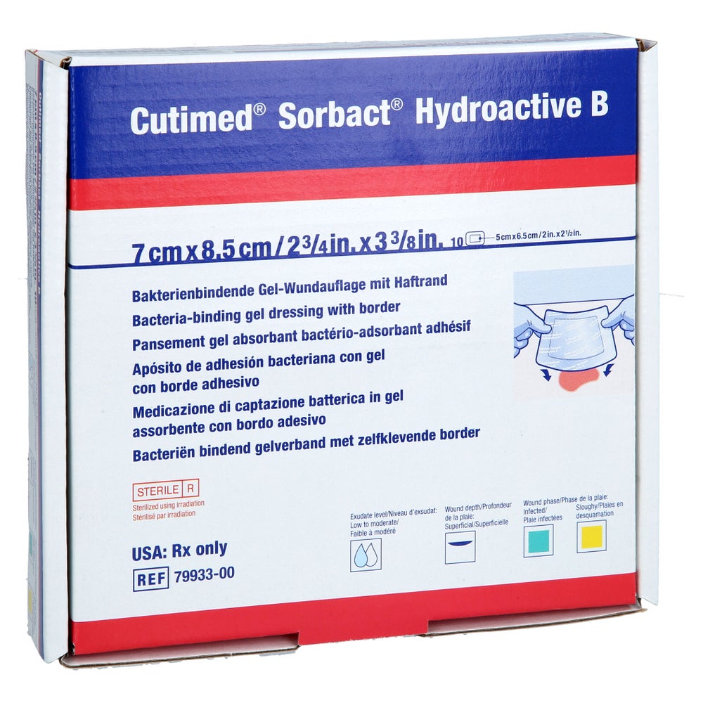 Cutimed Sorbact Hydroactive B Gel-v.7x8,5 Cm Haft. 10 St