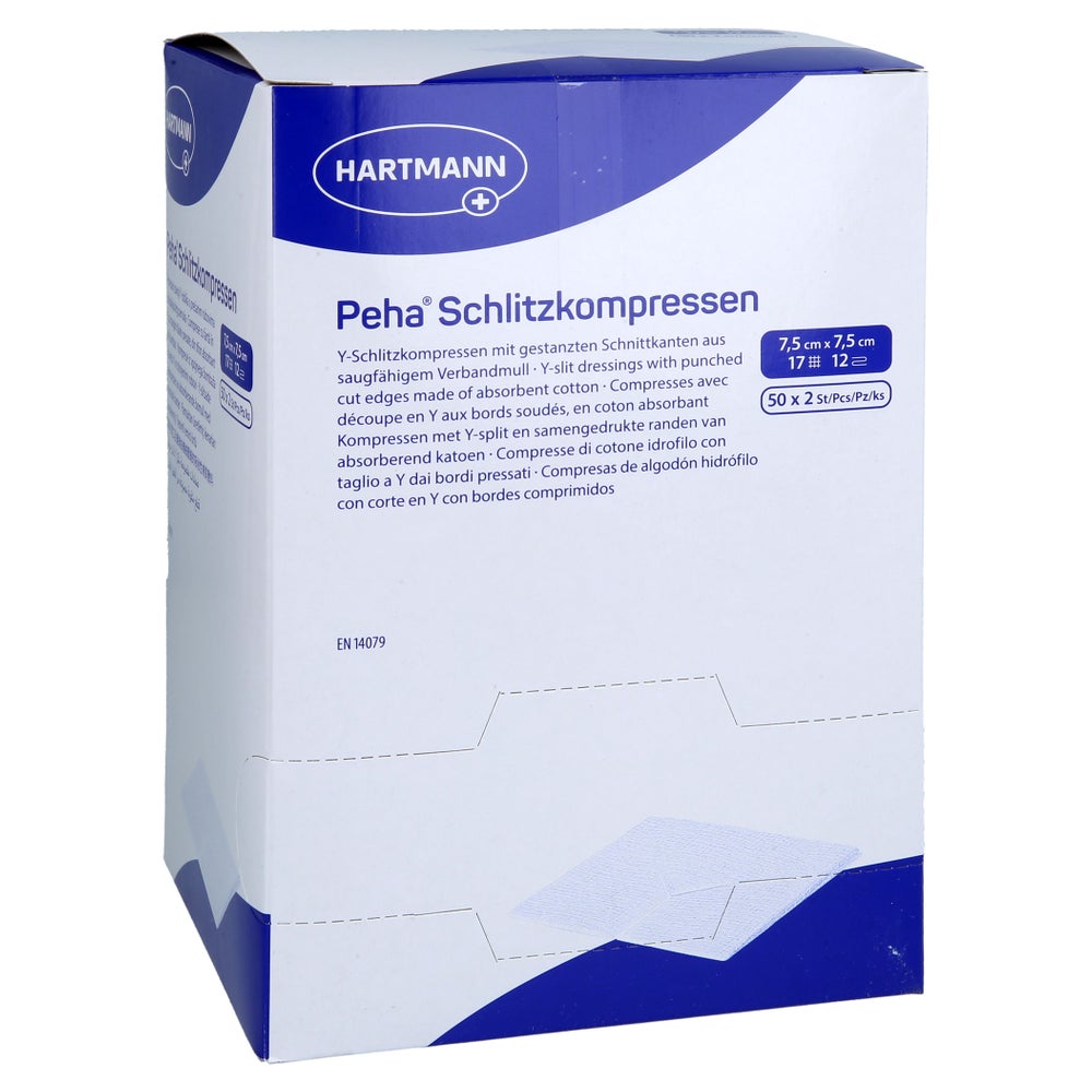 Peha Schlitzkompressen 7,5x7,5 Cm Steril 50X2 St