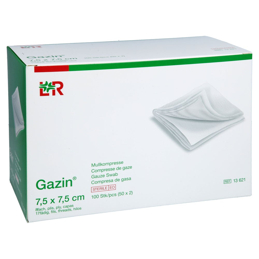 Gazin Mullkomp.7,5x7,5 Cm Steril 8fach 50X2 St