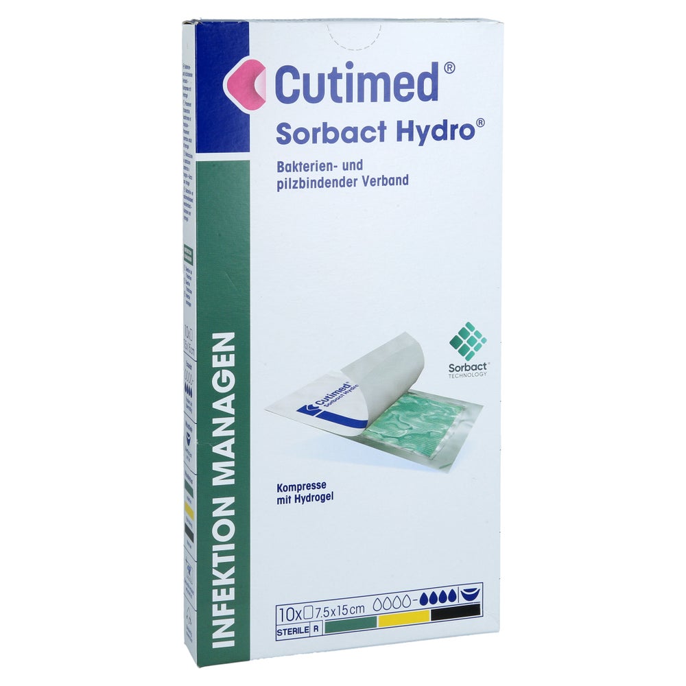 Cutimed Sorbact Hydro Gel Kompressen 7,5x15 Cm 10 St