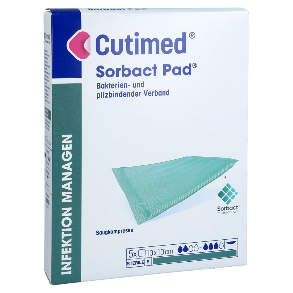 Cutimed Sorbact Pad Kompressen 10x10 Cm 5 St