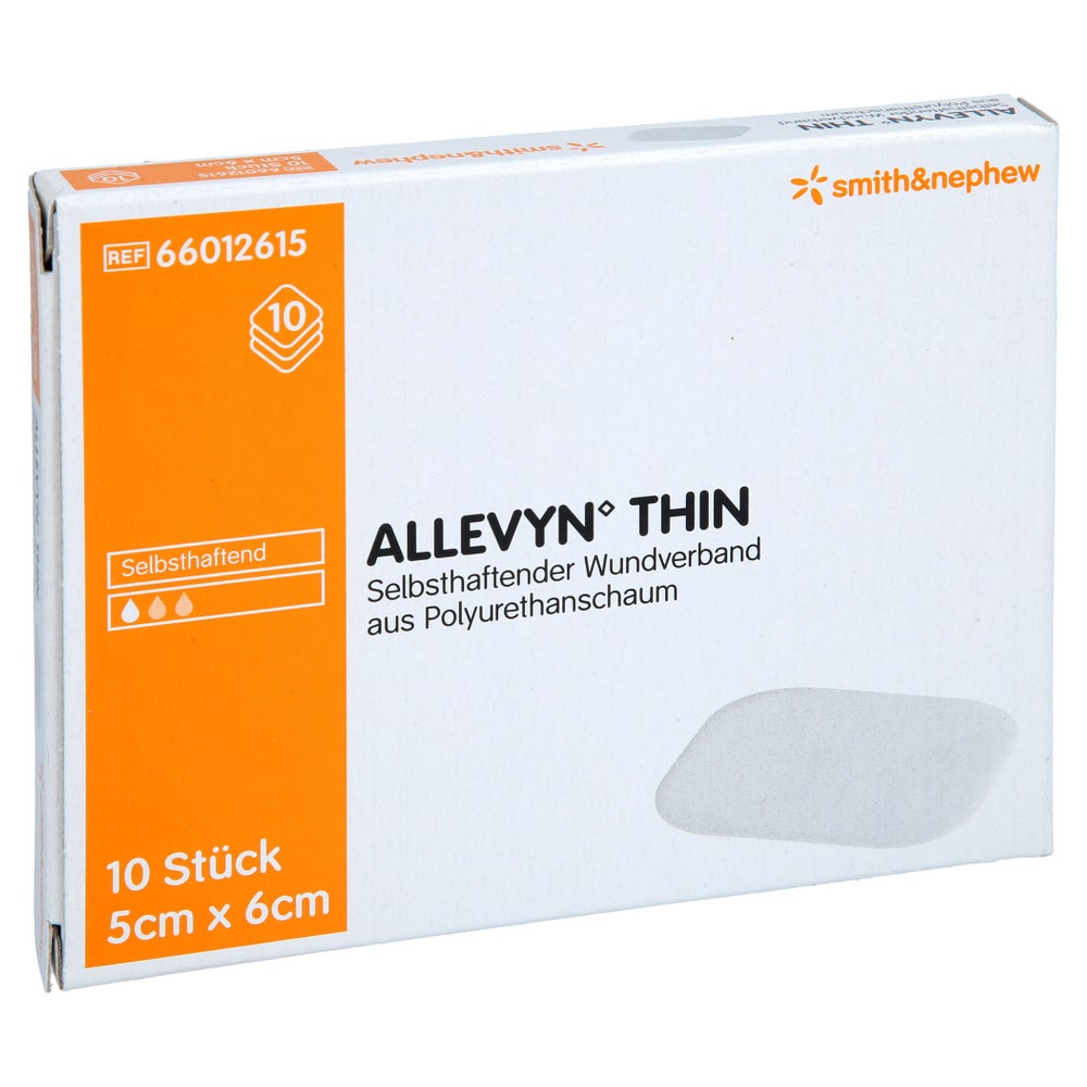 Allevyn Thin 5x6 Cm Dünne Wundauflage 10 St