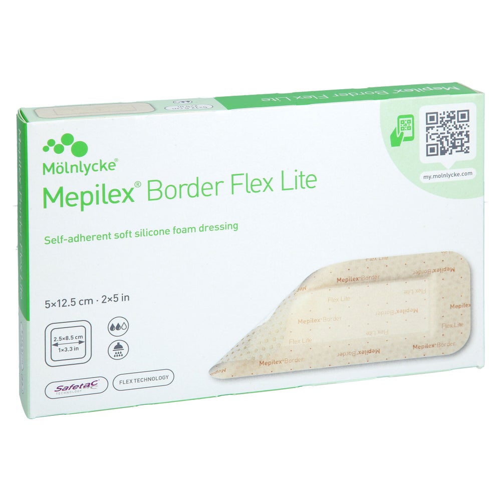 Mepilex Border Flex Lite Schaumverband 5x12,5 Cm 5 St