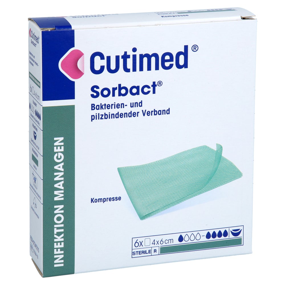 Cutimed Sorbact Kompressen 4x6 Cm 6 St