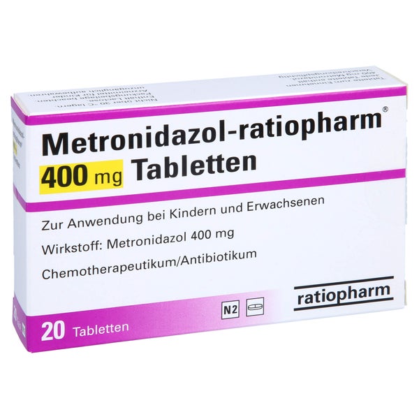 METRONIDAZOL-ratiopharm 400 mg Tabletten 20 St