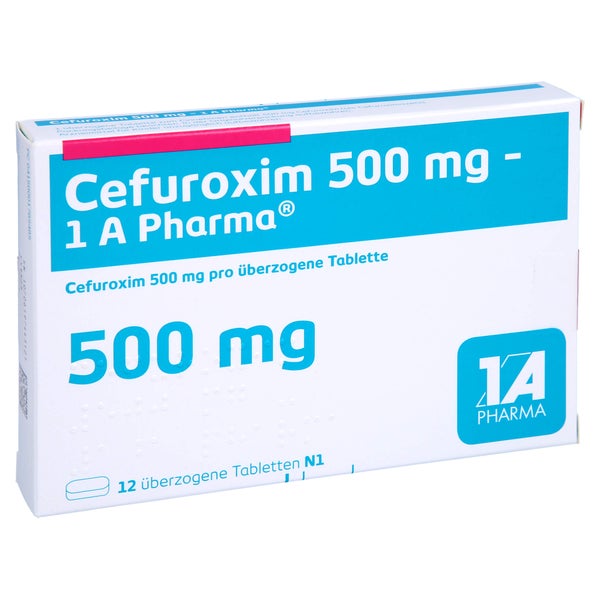 CEFUROXIM 500 mg-1A Pharma überzogene Tabletten 12 St