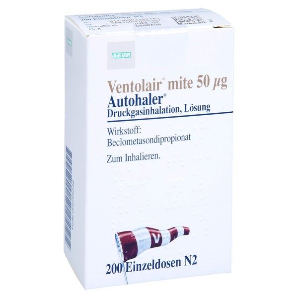 VENTOLAIR mite 50 µg 200 Hub Autoh.Dosieraerosol 1 St