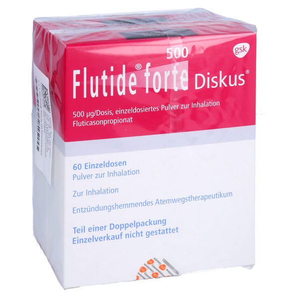 FLUTIDE forte 500 Diskus einzeldos.Plv.z.Inhalat. 2X60 St