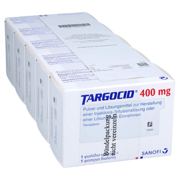 TARGOCID 400 mg Plv.u.LM Her.Inj.-/Inf.-Lsg.o.LSE 5 St