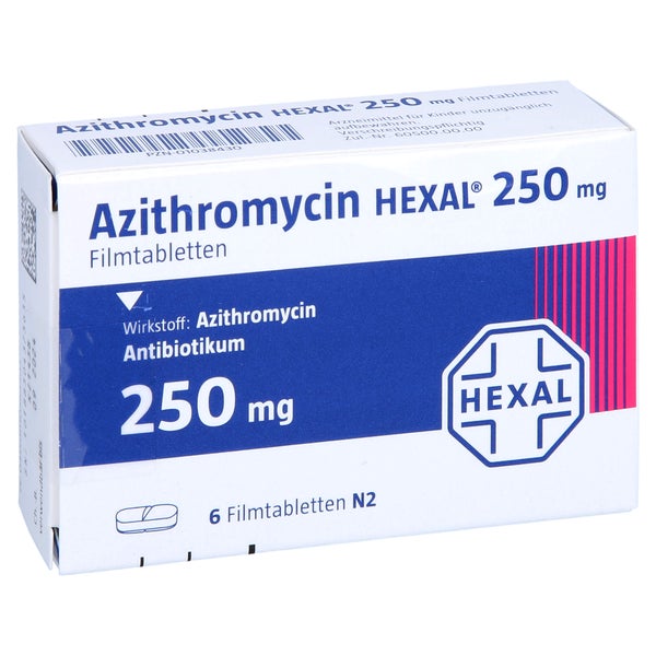 Azithromycin Hexal 250 mg Filmtabletten 6 St