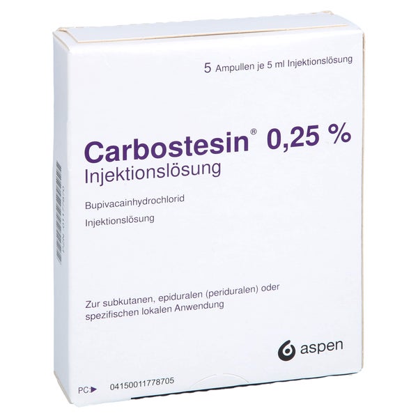 CARBOSTESIN 0,25% Injektionslösung Ampullen 5X5 ml