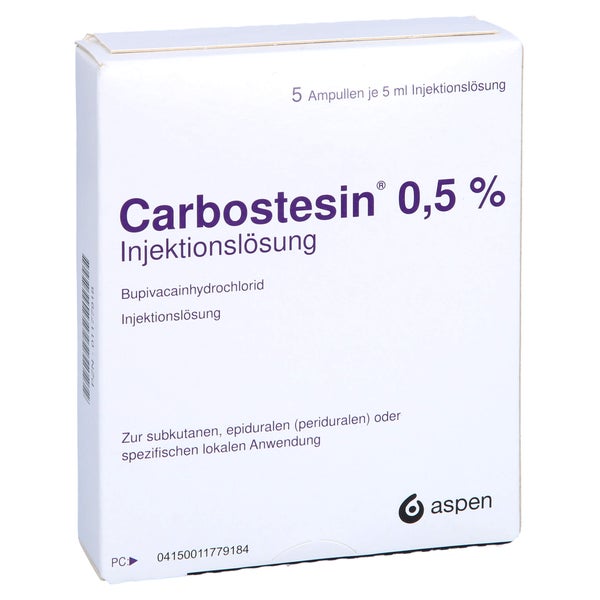 CARBOSTESIN 0,50% Injektionslösung Ampullen 5X5 ml