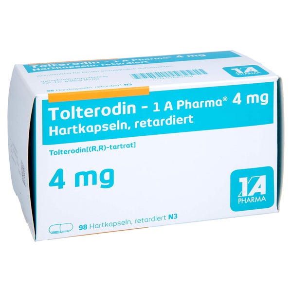 TOLTERODIN-1A Pharma 4 mg Hartkapseln retardiert 98 St