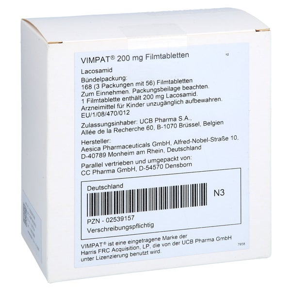 Vimpat 200 mg Filmtabletten 168 St
