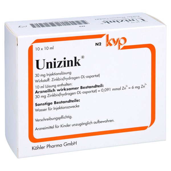 Unizink Injektionslösung in Ampullen 10X10 ml
