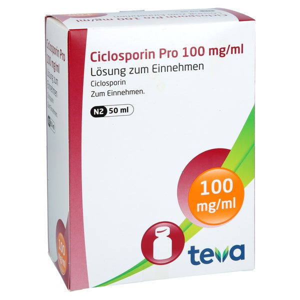 CICLOSPORIN Pro 100 mg/ml Lösung zum Einnehmen 50 ml