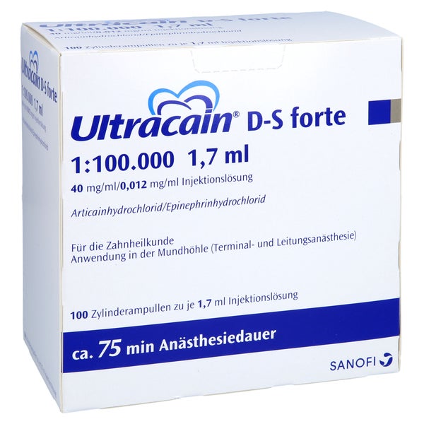 ULTRACAIN D-S forte 1:100.000 f.d.Zahnh.Zyl.-Amp. 100X1,7 ml