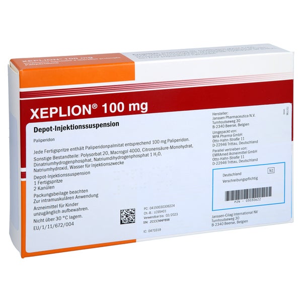 XEPLION 100 mg Depot-Injektionssusp.i.e.Fertigspr. 1 St