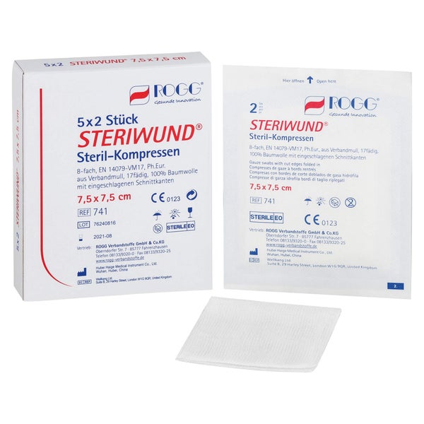 ROGG Steriwund Kompr.10x10 cm steril 8fa 25X2 St
