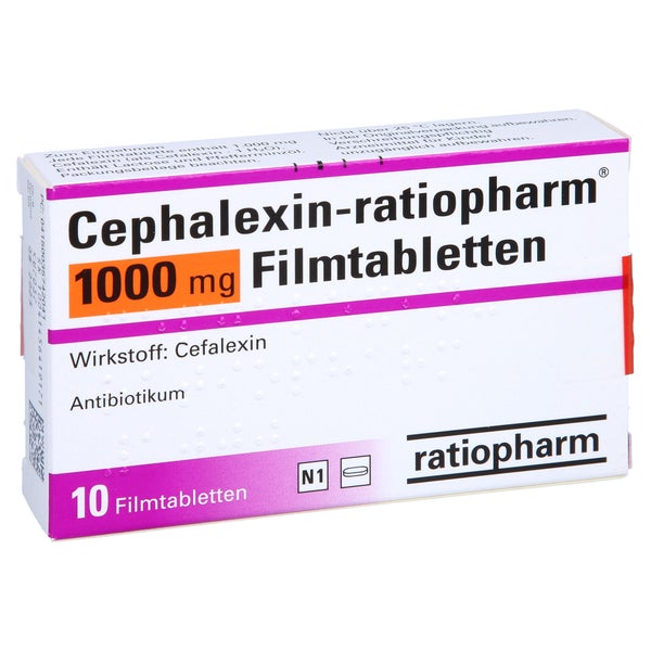 CEPHALEXIN-ratiopharm 1000 mg Filmtabletten 10 St