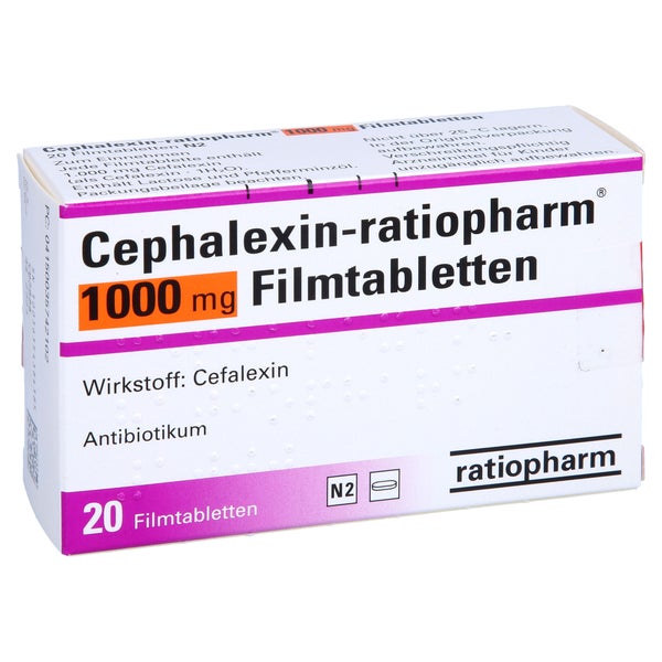 CEPHALEXIN-ratiopharm 1000 mg Filmtabletten 20 St