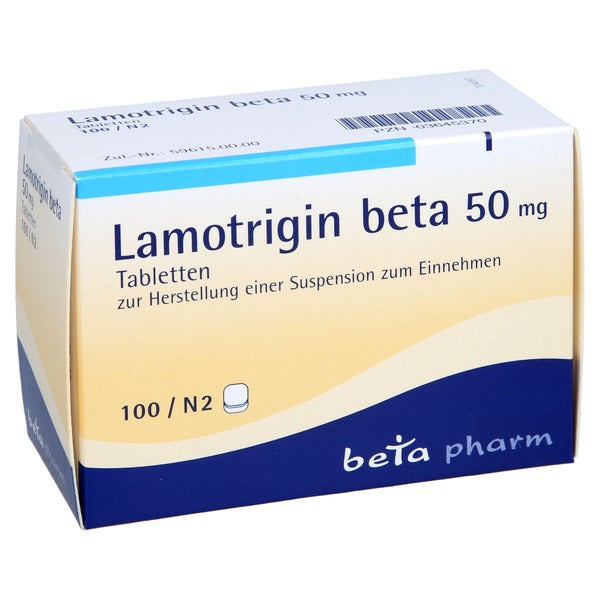 LAMOTRIGIN beta 50 mg Tabl.z.Herst.e.Susp.z.Einn. 100 St