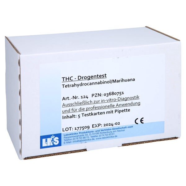 Drogentest Tetrahydrocann.single Card Ur 5 St