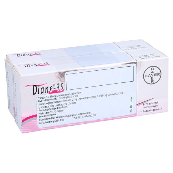 Diane 35 Überzogene Tabletten 6X21 St
