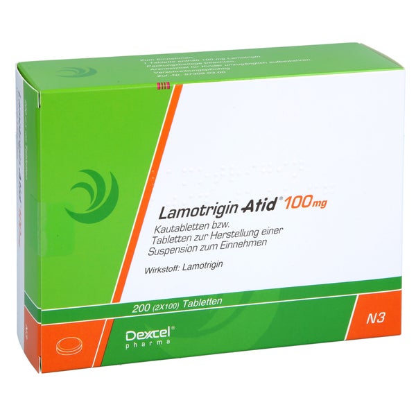 LAMOTRIGIN Atid 100 mg Kautbl./Tbl.z.H.e.Sus.z.Ein 200 St
