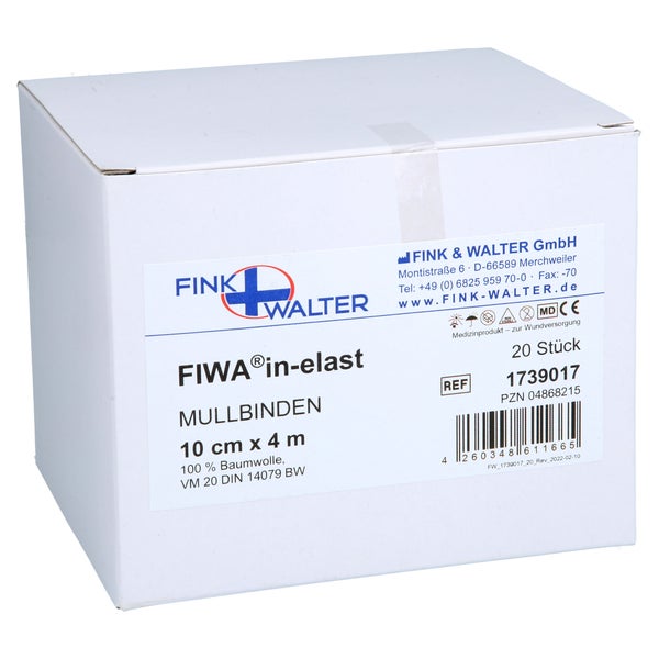 Mullbinden 10 cmx4 m 100% Baumwolle 20 St