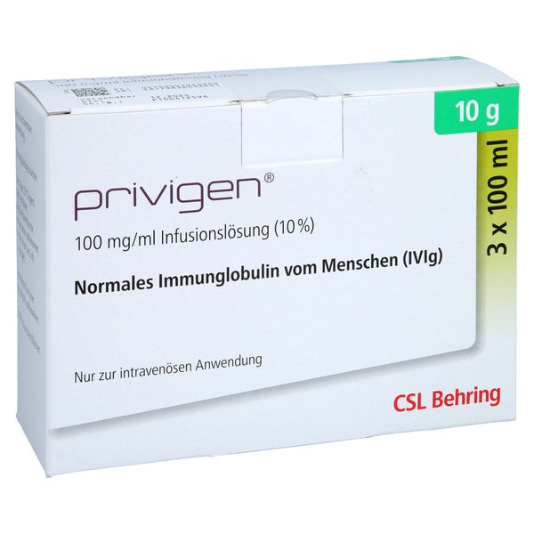PRIVIGEN 10% Lösung 3x10 g Infusionslösung Dsfl. 3X100 ml