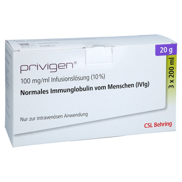 PRIVIGEN 10% Lösung 3x20 g Infusionslösung Dsfl. 3X200 ml