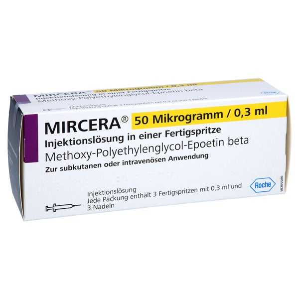 MIRCERA 50 Mikrogramm/0,3 ml Inj.-Lsg.i.e.F.-Sp. 3 St