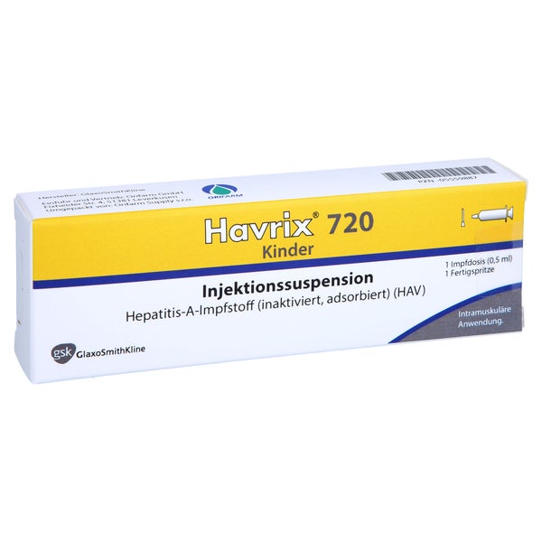 HAVRIX 720 Kinder Inj.-Susp.i.e.Fertigspritze 0,5 ml