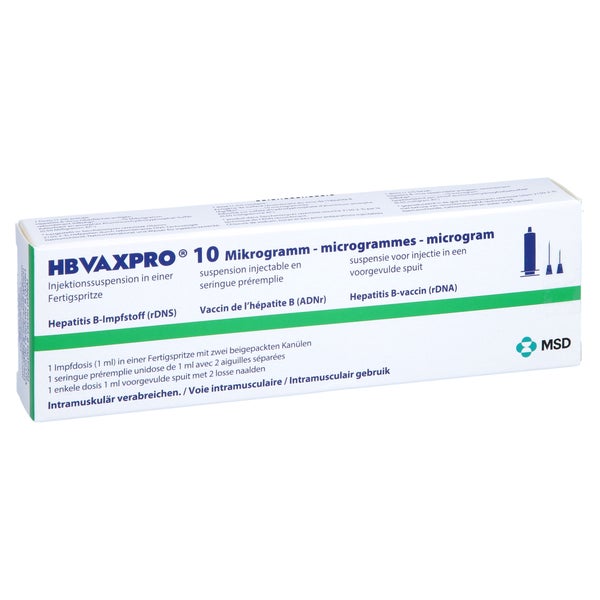 HBVAXPRO 10 µg Inj.-Susp.i.e.Fertigspr.m.Kanüle 1 ml