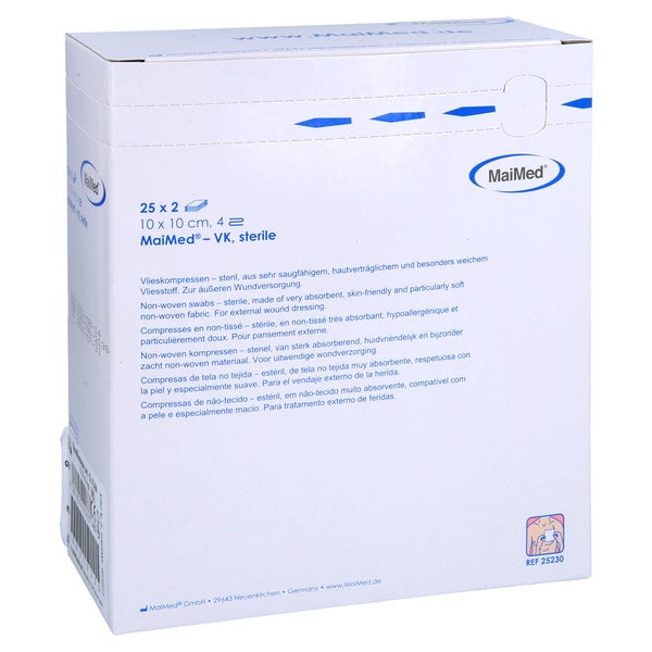 Vliesstoff-kompressen Steril 10x10 cm 4f 25X2 St