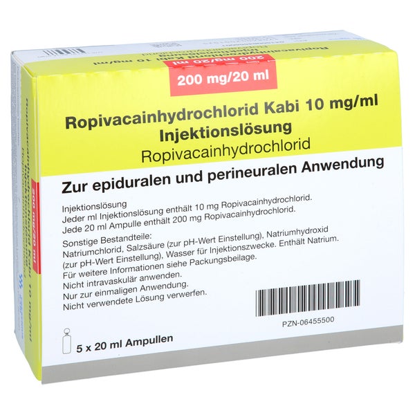 ROPIVACAINHYDROCHLORID Kabi 10 mg/ml Inj.-Lsg. 5X20 ml