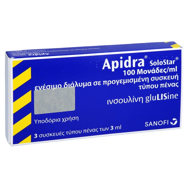 APIDRA 100 E/ml SoloStar Inj.-Lsg.i.e.Fertigpen 3X3 ml
