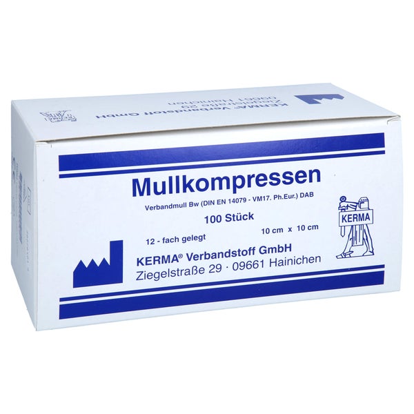 Mullkompressen 10x10 cm unsteril 12fach 100 St