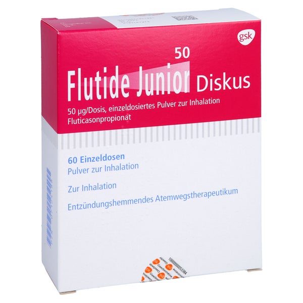 FLUTIDE Junior 50 Diskus einzeldos.Plv.z.Inhalat. 60 St