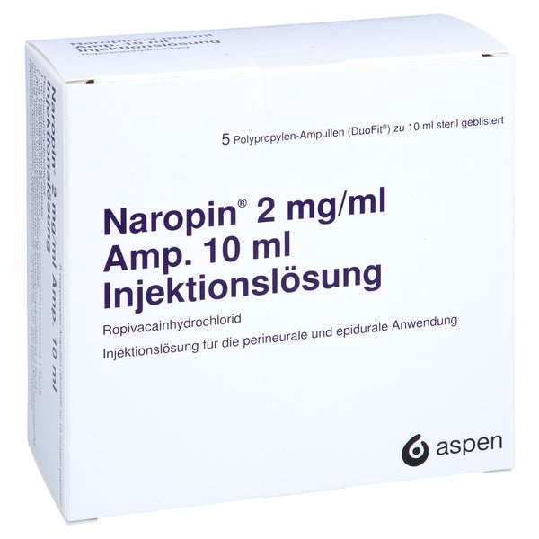 Naropin 2 Mg/ml Amp. Injektionslösung 5X10 ml