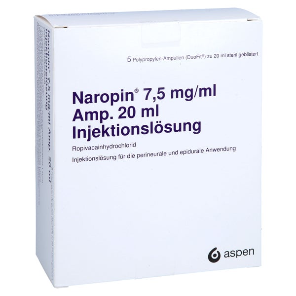 Naropin 7,5 Mg/ml Amp. Injektionslösung 5X20 ml