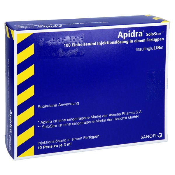 APIDRA 100 E/ml Solostar Fertigspen 10X3 ml