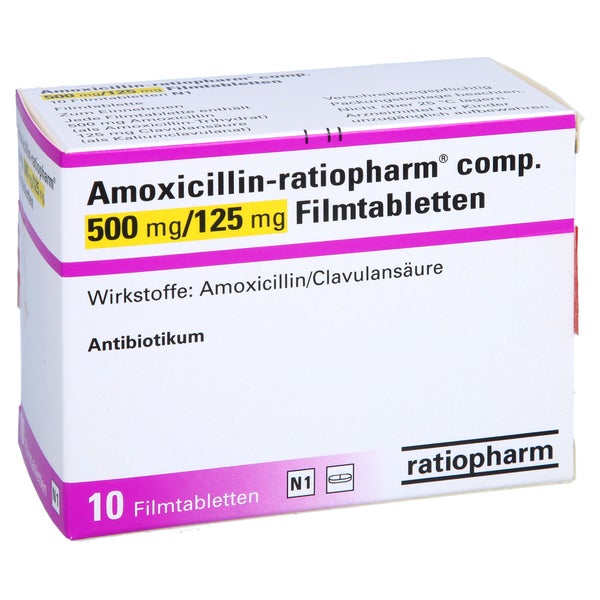 AMOXICILLIN-ratiopharm comp.500mg/125mg 10 St