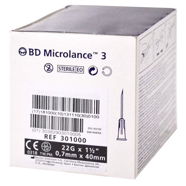 BD Microlance Sonderkanüle 22 G 1 1/2 100 St