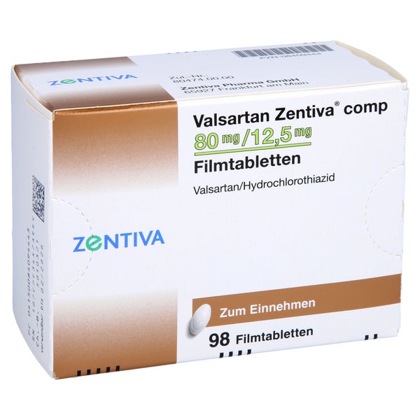 VALSARTAN Zentiva comp.80 mg/12,5 mg Filmtabletten 98 St