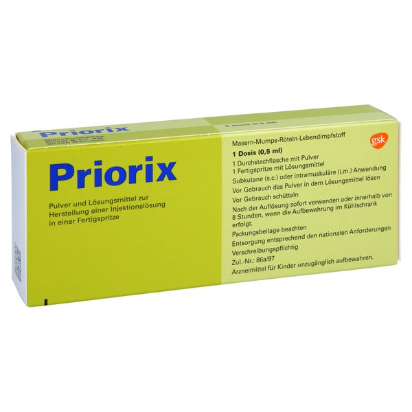 PRIORIX Masern Mumps Röteln P.u.LM H.Inj.L.i.e.FS. 1X1 St