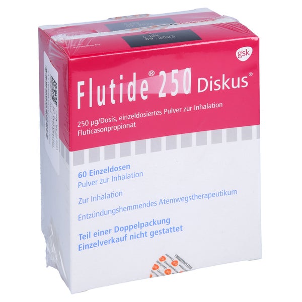 FLUTIDE 250 Diskus einzeldos.Plv.z.Inhalat. 2X60 St