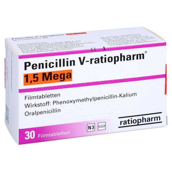 PENICILLIN V-ratiopharm 1,5 Mega Filmtabletten 30 St
